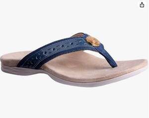 SPENCO Women's Starboard Flip Flop Sandals Size 6.5 WIDE Blue Stone NIB